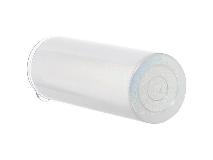 Sublimation 20oz/600ml Glitter Sparkling Stainless Steel Skinny Tumbler w/ Straw (White)