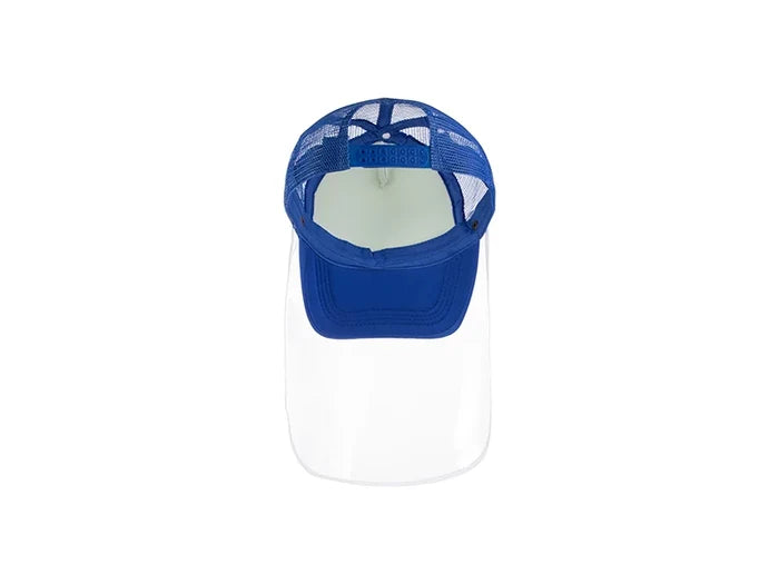 Sublimation Adult Mesh Cap w/ Removable Face Shield (Blue)