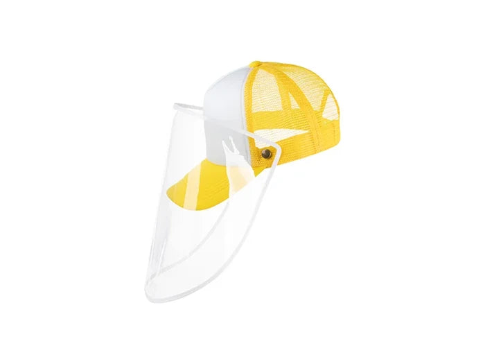 Sublimation Adult Mesh Cap w/ Removable Face Shield (Yellow)