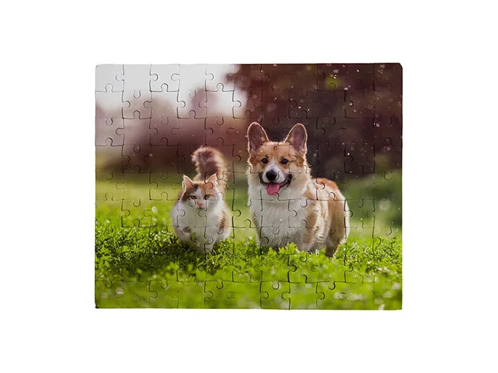 Sublimation Cardboard Puzzle w/ Blue Base Board(8inchx10inch, 99 Pieces)