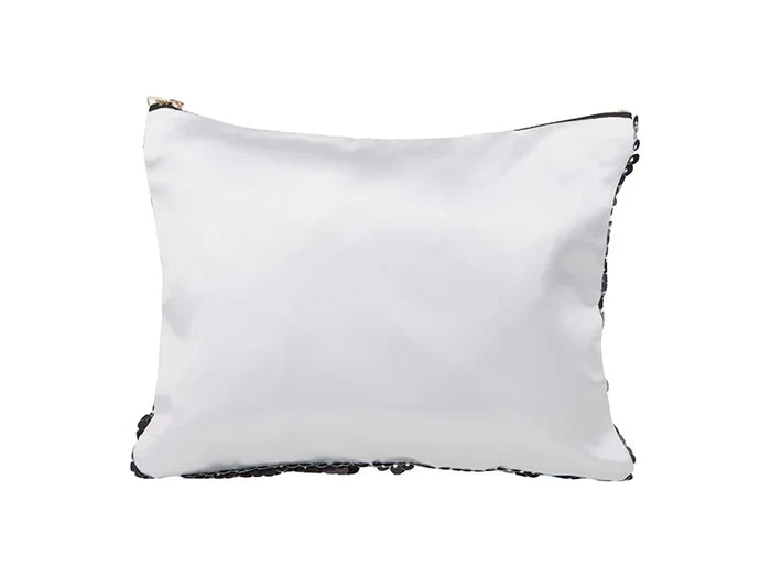 Sublimation Sequin Makeup Bag / Pencil Case (Black/White, 16.5*20.5cm)