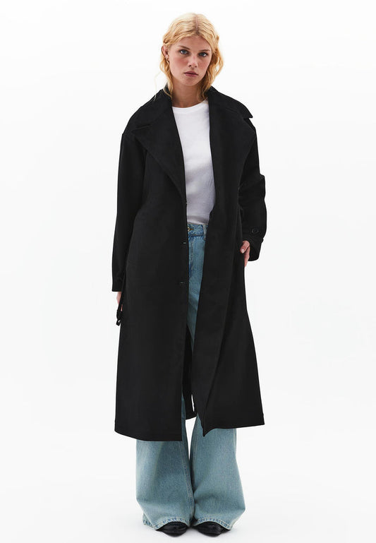 Suede Trenchcoat - BLACK
