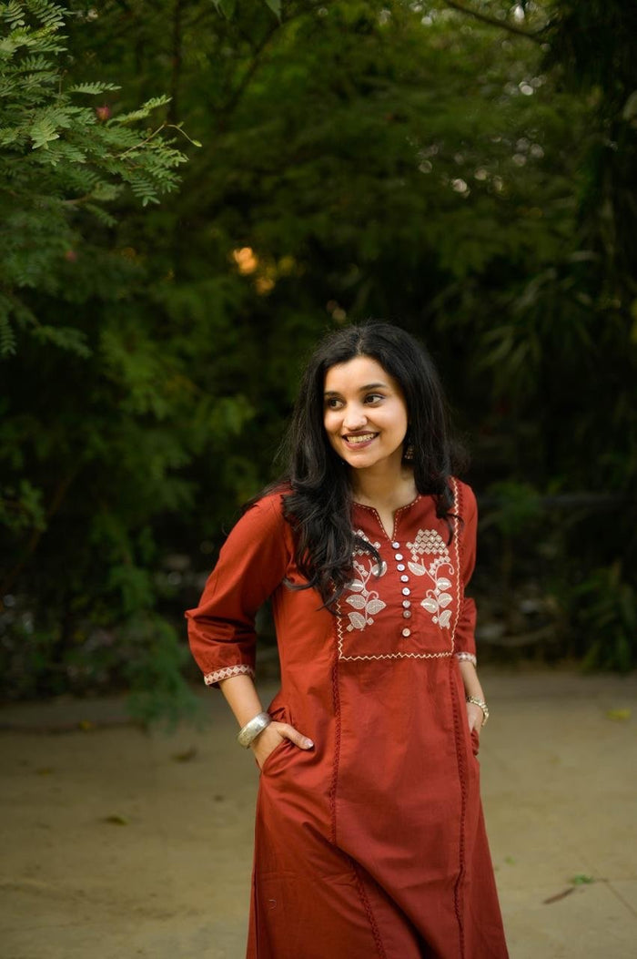 Suhana Embroidered Cotton Pant Set