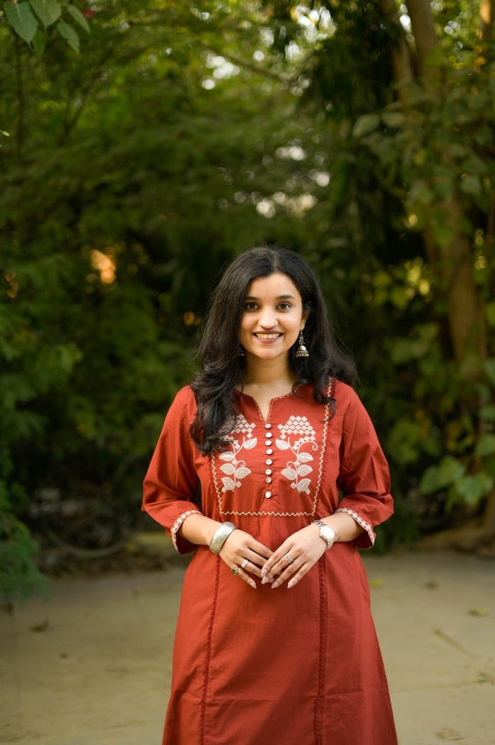 Suhana Embroidered Cotton Pant Set
