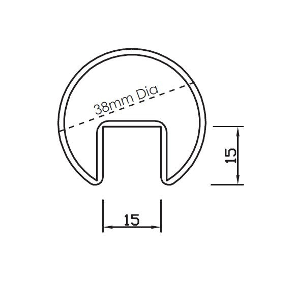 SUMMIT CHS ROUND HANDRAIL, 38mm DIA - Image 2