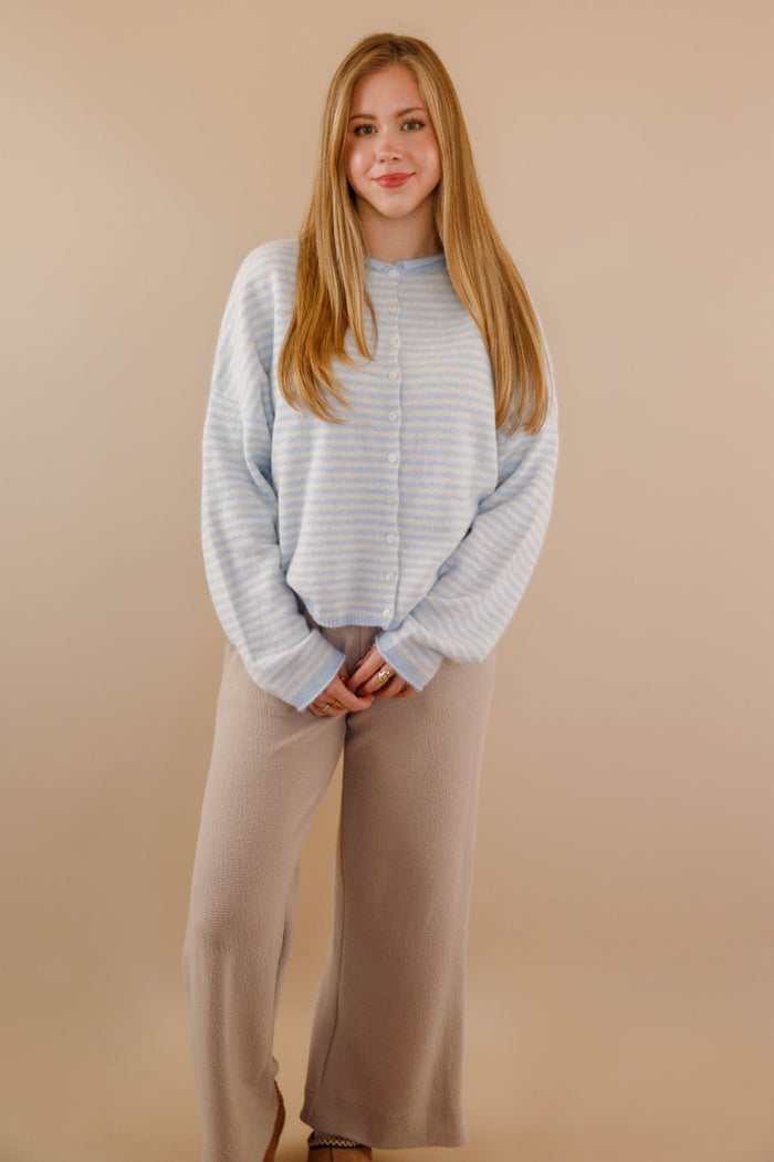 Blue Stripe Cardigan- Things Between Cardigan- Pin-Striped Piper Cardigan
