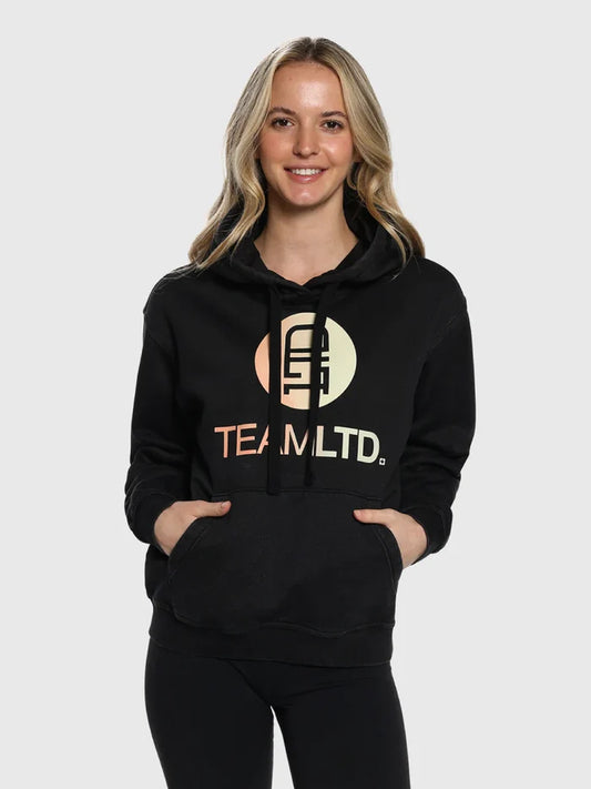 TEAMLTD Ladies Washed Black Classic Hoodie