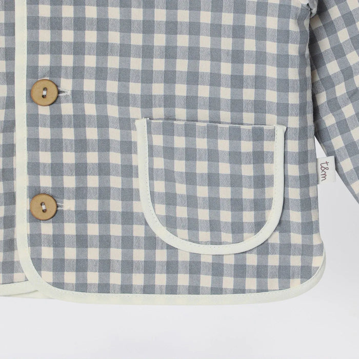 Teddy & Minou - Gray/white jacket with Vichy pattern Brand Coats & Jackets 3