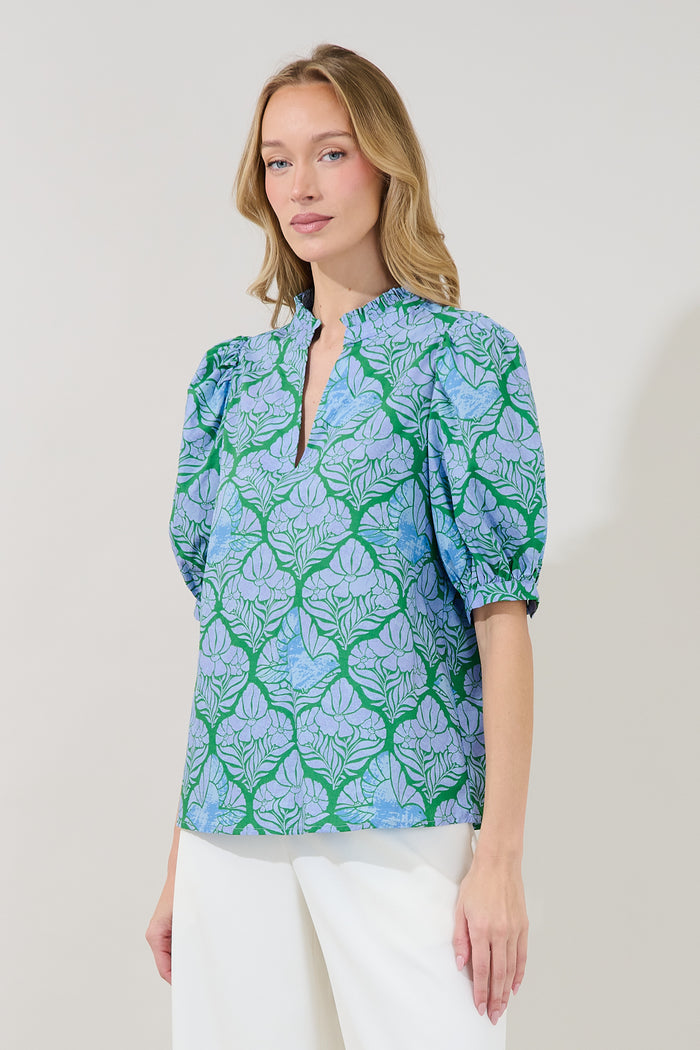 Terri Puff Sleeve Top Floral