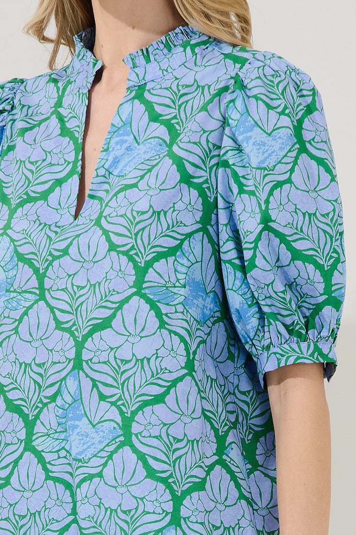 Terri Puff Sleeve Top Floral