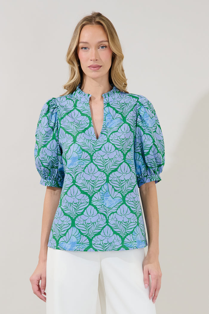 Terri Puff Sleeve Top Floral