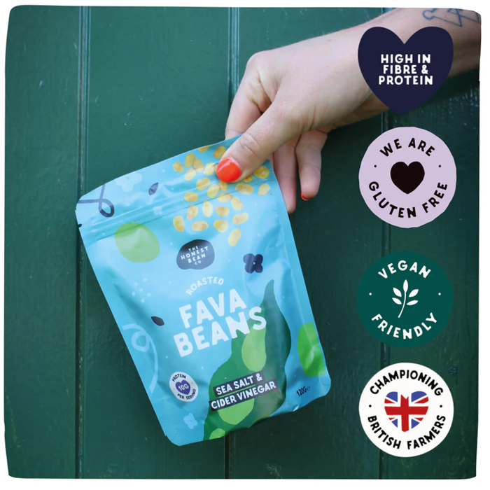 The Honest Bean Co. Roasted Fava Beans Sea Salt & Cider Vinegar 120g
