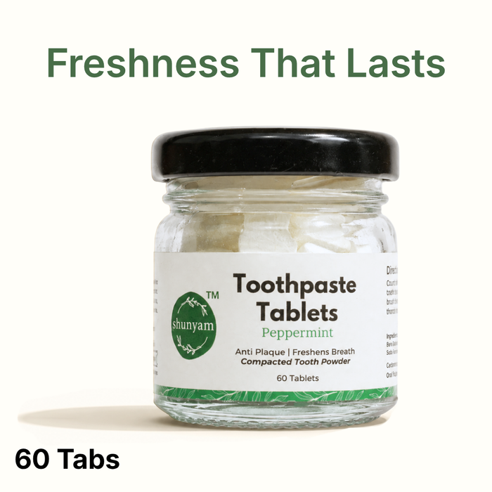 Toothpaste Tablets - Peppermint (60 Tablets) - for All-Day Fresh Breath