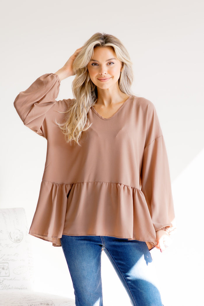 Truffle Allure Peplum Blouse