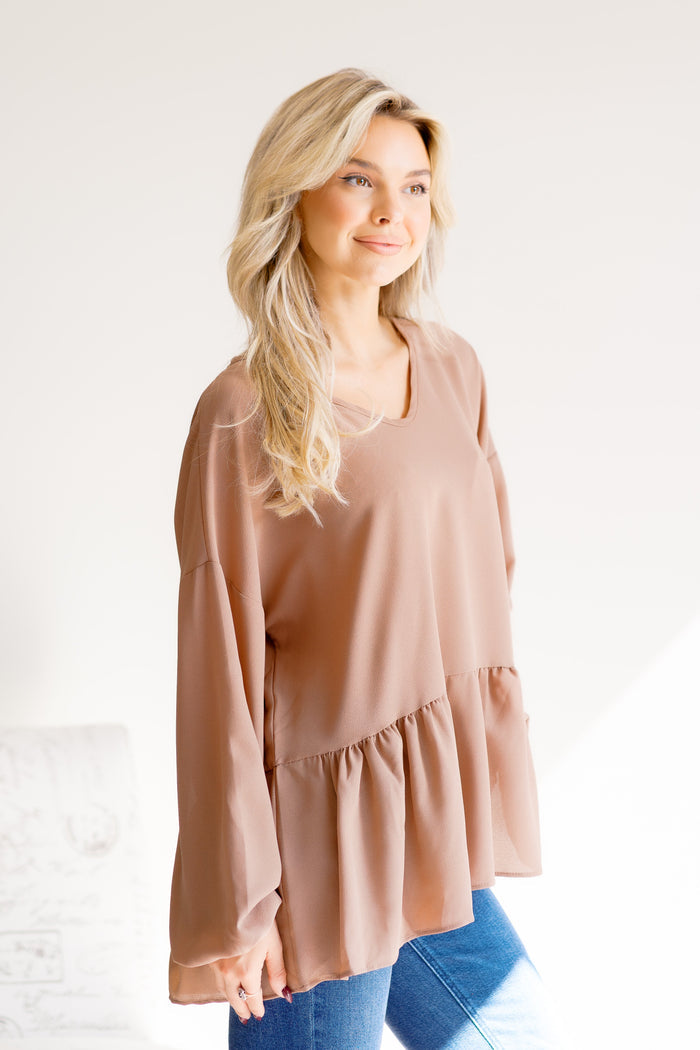 Truffle Allure Peplum Blouse