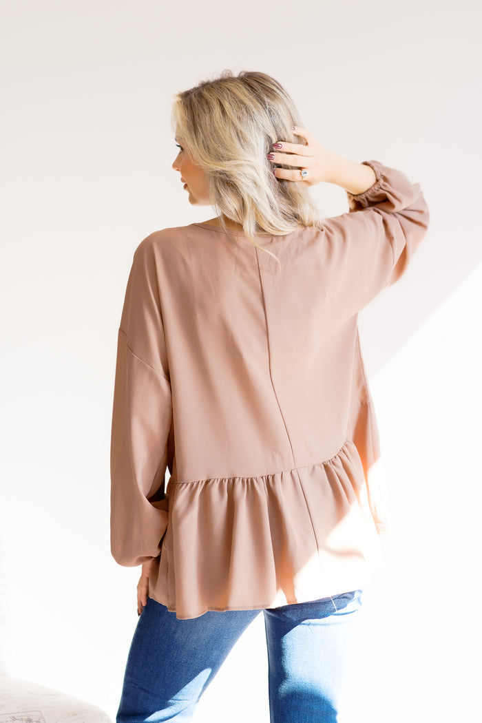 Truffle Allure Peplum Blouse