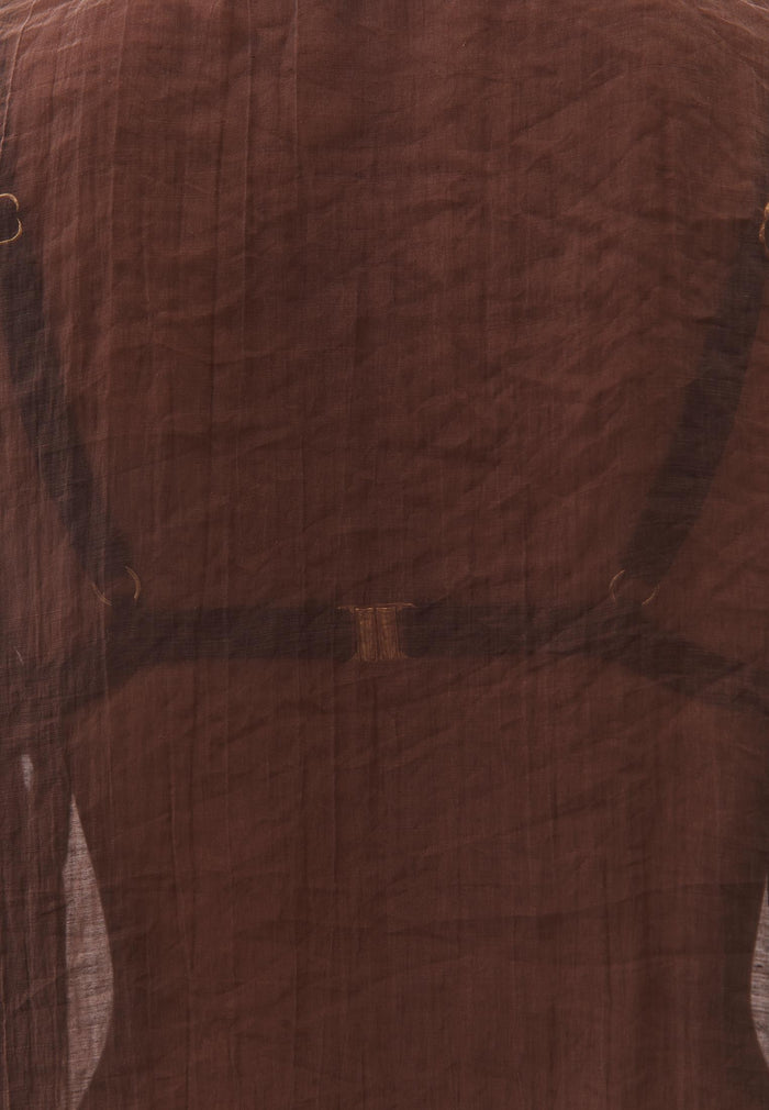 Tunic Blouse With Button Details - CHICORY COFFEE
