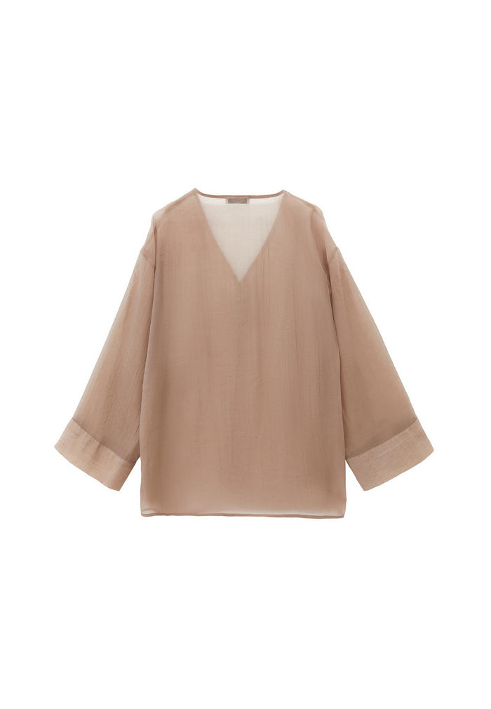Tunic Blouse With Button Details - SAVANNAH TAN