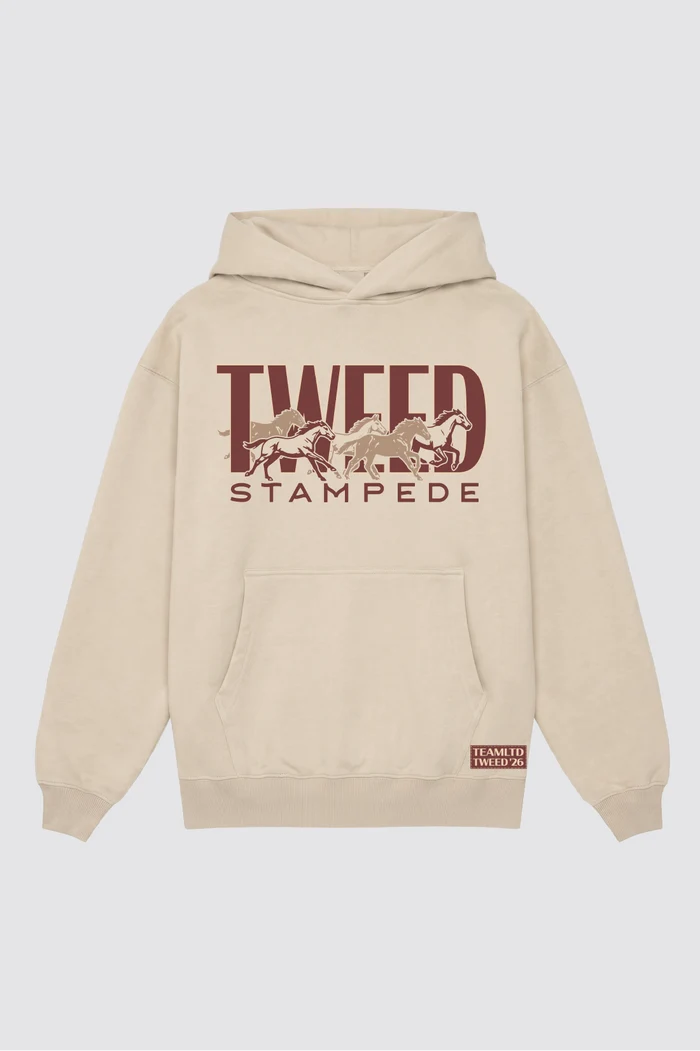 Tweed Stampede Hoodie - Cream