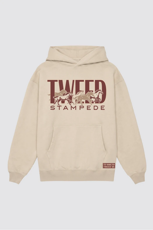 Tweed Stampede Hoodie - Cream
