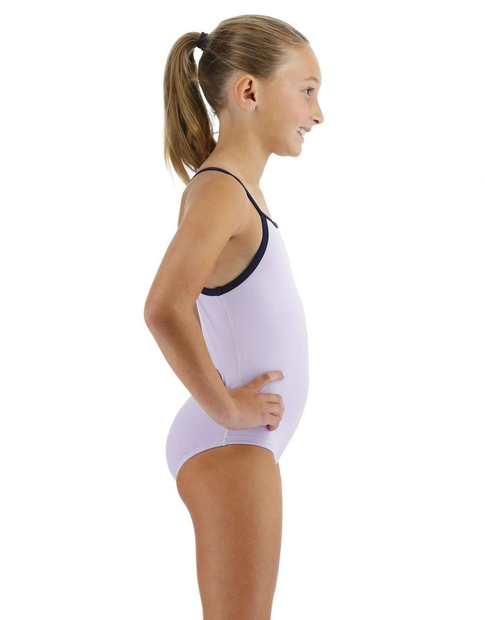 Tyr Girls Solid Durafast Elite lavender one-piece swimsuit