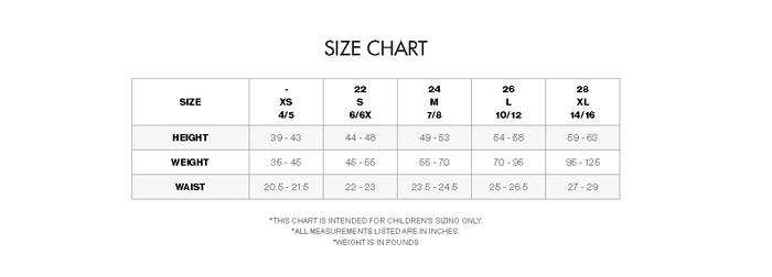 TYR Girls Solid Durafast Elite size chart in inches for Addy swimsuit