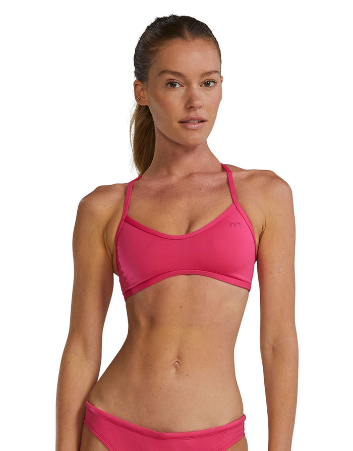 TYR Solid Durafast Elite Trinity Top - Fuchsia Pink
