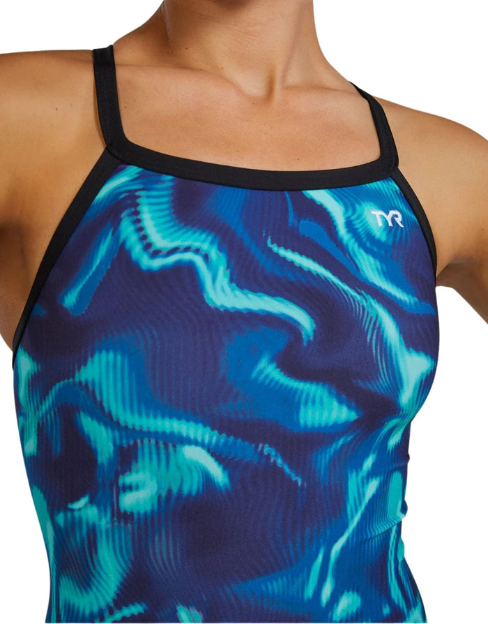 TYR Waveform Durafast Elite Diamondfit Swimsuit - Blue/Green