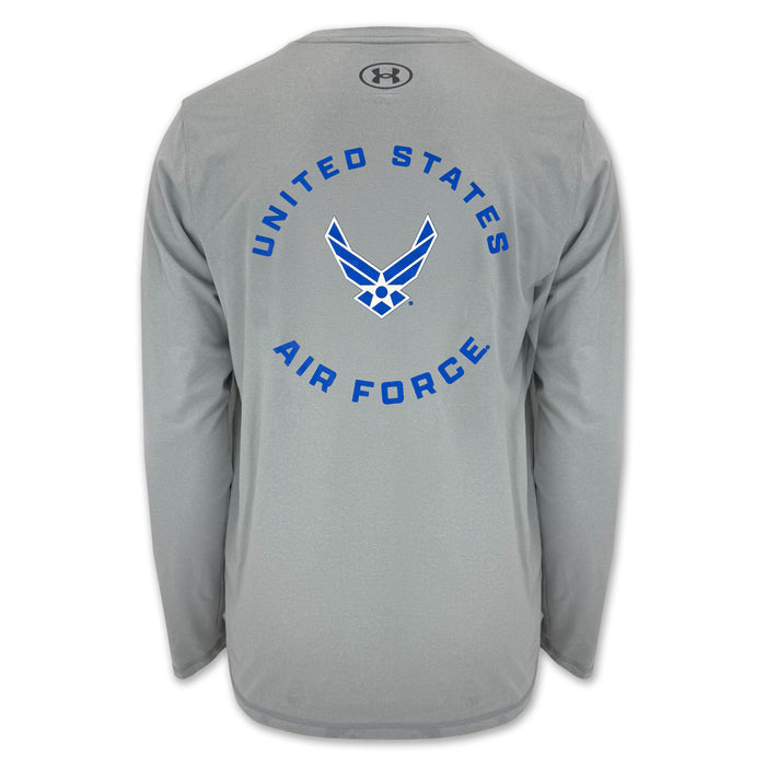 United States Air Force Wings Under Armour Tech Long Sleeve T-Shirt (Grey)