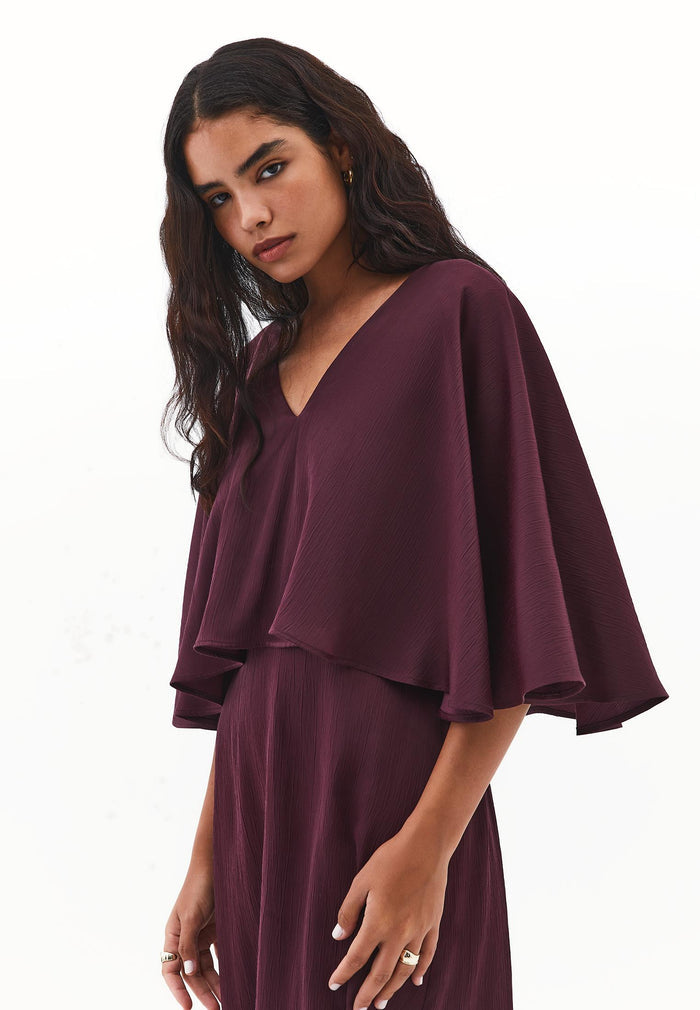 V Neck Long Dress - WINETASTING