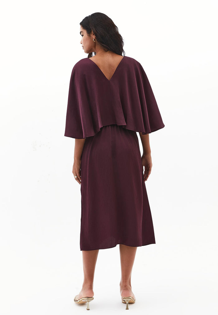 V Neck Long Dress - WINETASTING