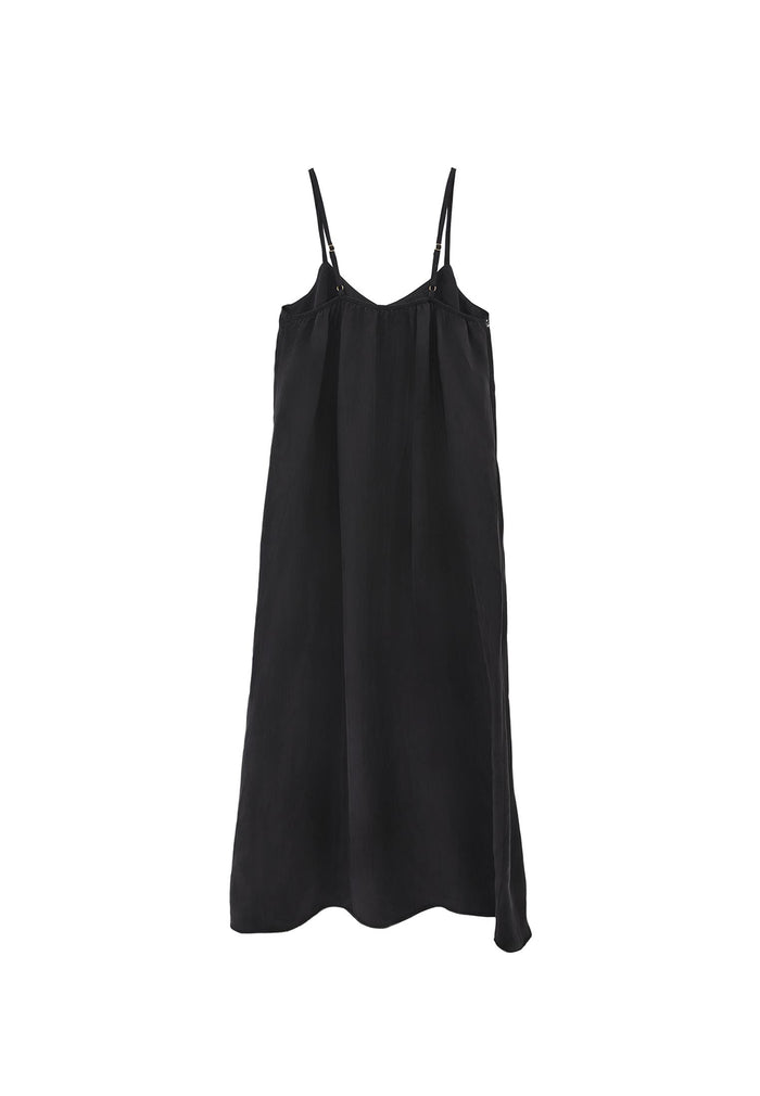 V Neck Strappy Dress - BLACK