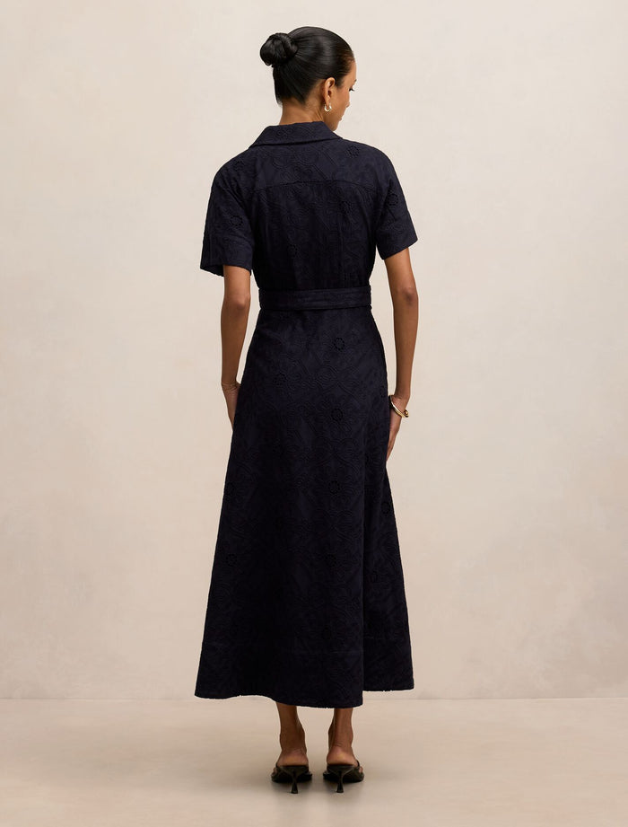 Valeria Petite Broderie Midi Dress Forever New