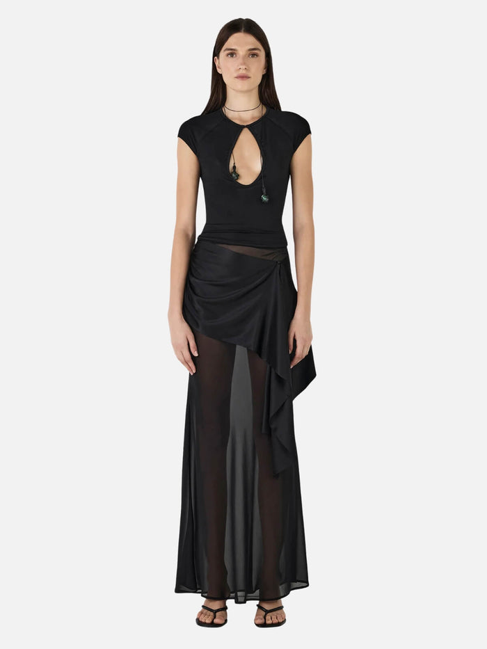 Hansen & Gretel | Vesper Silk Skirt - Black | Perlu