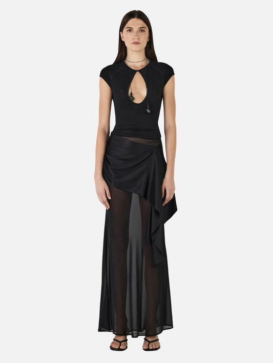 Hansen & Gretel | Vesper Silk Skirt - Black | Perlu