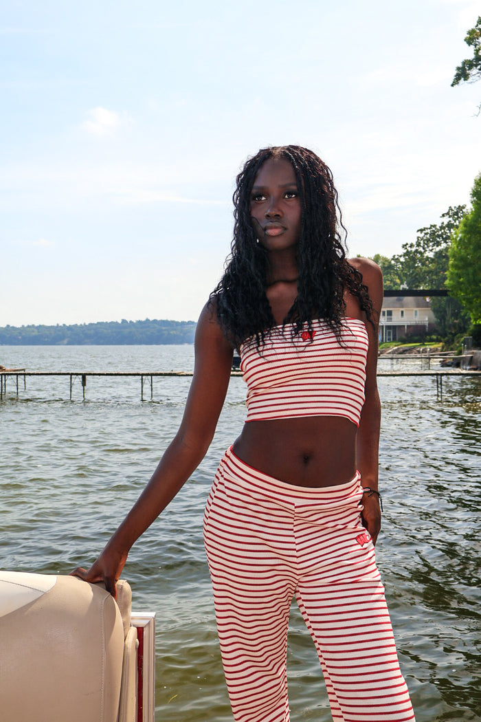 W Stripe Tube Top Set