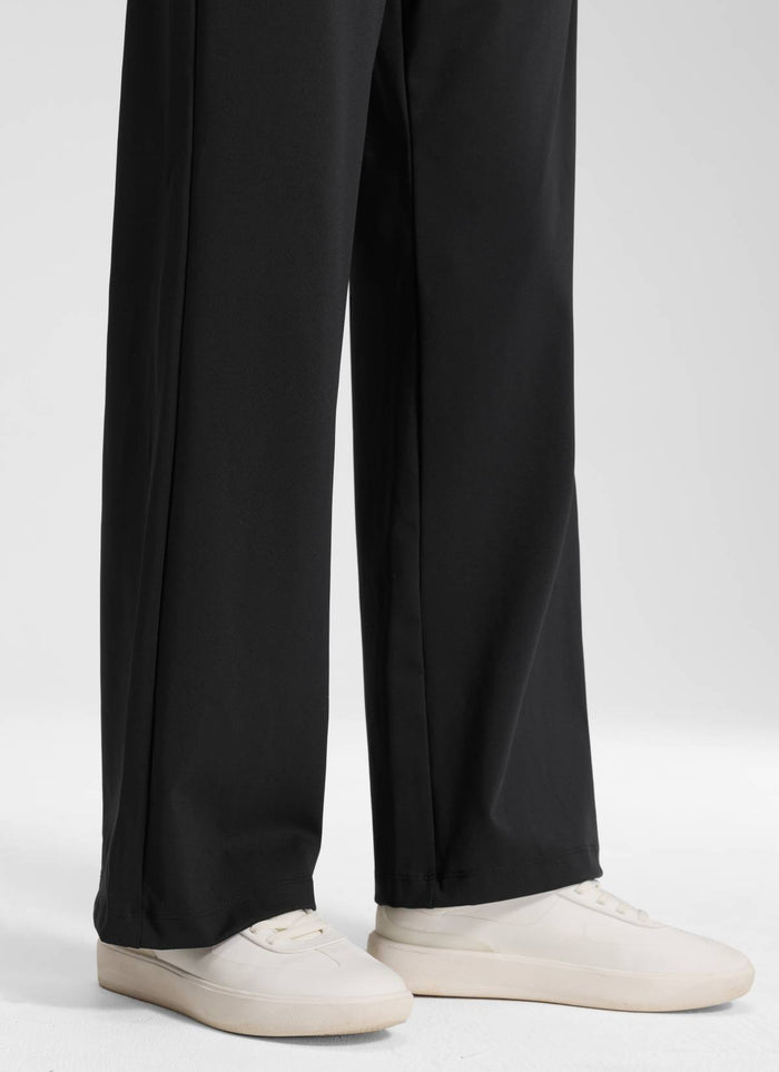 CRZ YOGA Women's Business Drawstring Pocket Straight Leg Pant 30" Black