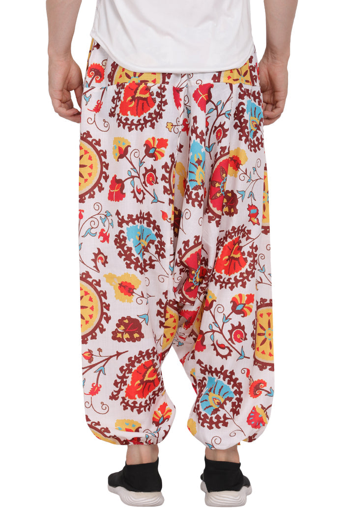 Whitewhale Men's Cotton Solid Harem Pants Yoga Trousers Hippie Pant