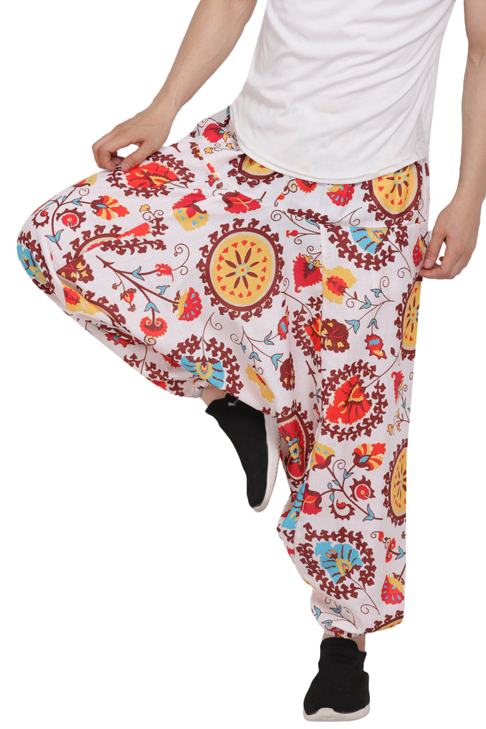 Whitewhale Men's Cotton Solid Harem Pants Yoga Trousers Hippie Pant