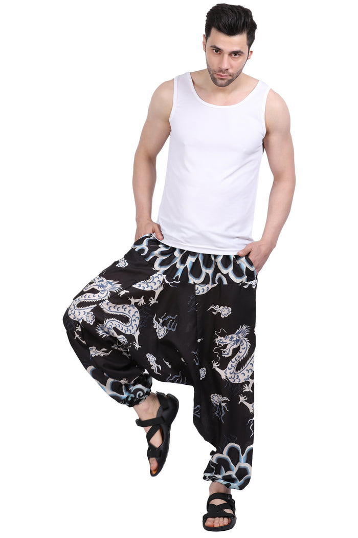 Whitewhale Men's Cotton Solid Harem Pants Yoga Trousers Hippie Pant