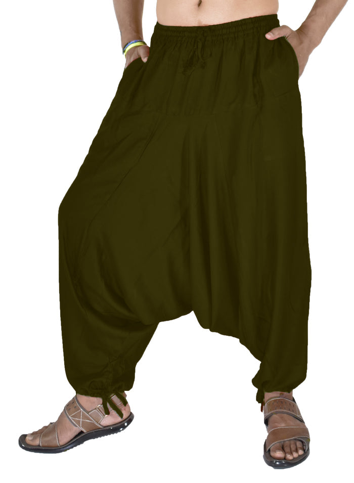 Whitewhale Men's Rayon Solid Harem Pants Yoga Trousers Hippie Pant