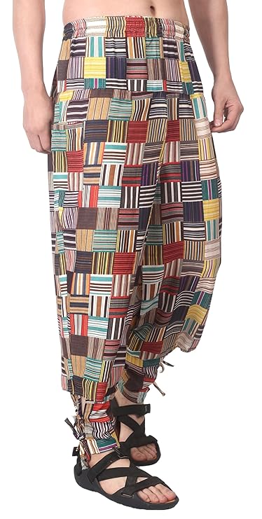 Whitewhale Mens Women Cotton Solid Aladdin Loose Baggy Boho Hippie Harem Pant