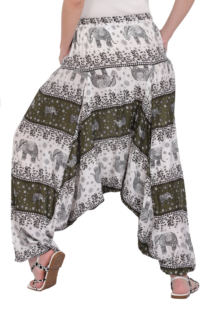 Whitewhale Mens & Women Rayon Elephant Printed  Harem Pants Pockets Yoga Trousers Hippie