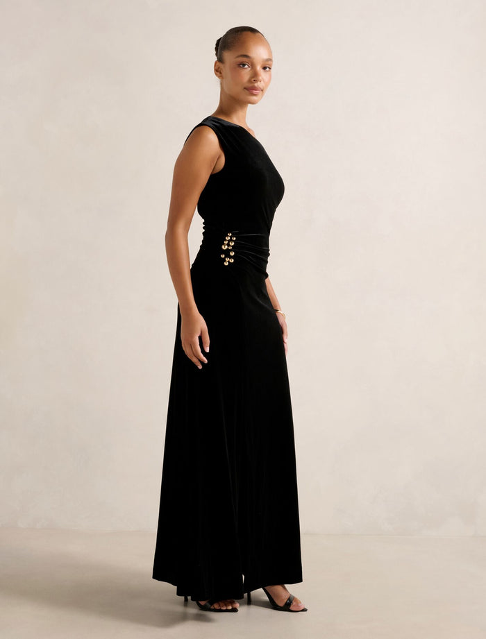 Winslet Off Shoulder Velvet Dress Forever New