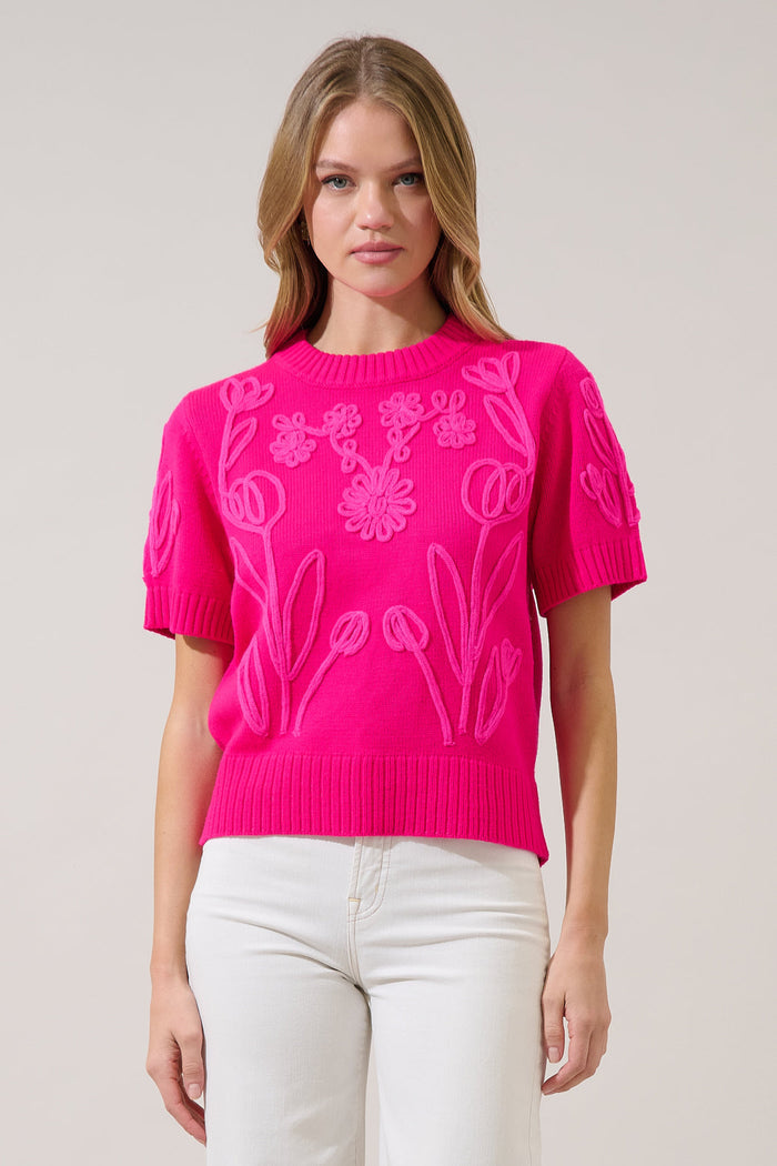 Winsley Floral Embroidered Sweater Top