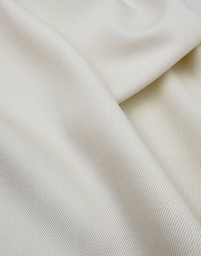 Winter White Wool Twill Fabric
