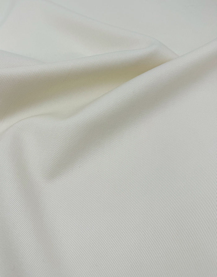 Winter White Wool Twill Fabric