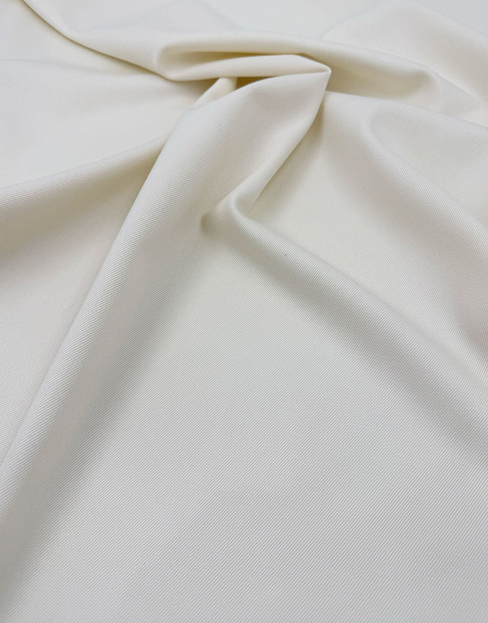 Winter White Wool Twill Fabric