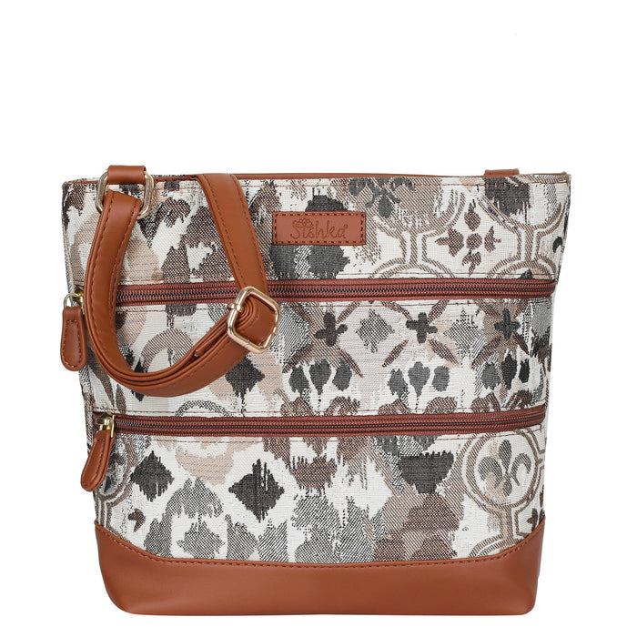 Women’s abstract tapestry vegan‑leather compact crossbody sling bag for everyday use, travel, work, and casual outings — Canada & USA