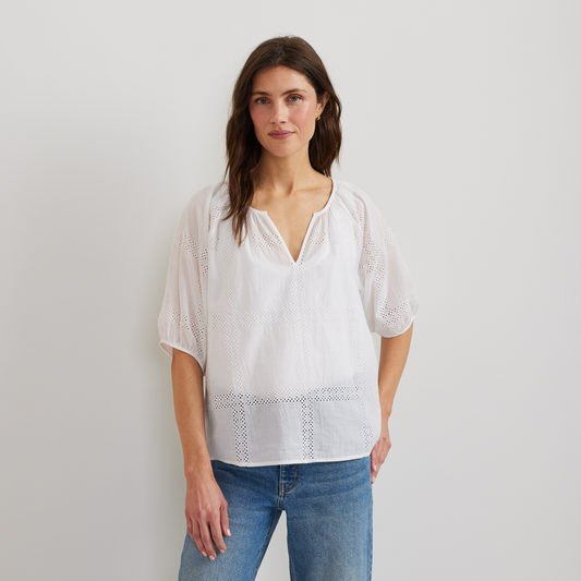 Women's Eyelet Shirt-White-Regular-C1